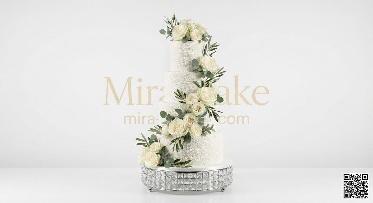 Luxury wedding cake by Mira Cake Dubai